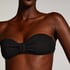 Crinkle Bandeau Bikini Top, Black
