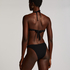 Crinkle Bandeau Bikini Top, Black