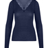 super soft Lace V-Neck shirt with Cashmere, Blue