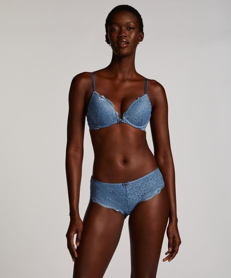 Marine Padded Push-Up Underwired Bra, Blue
