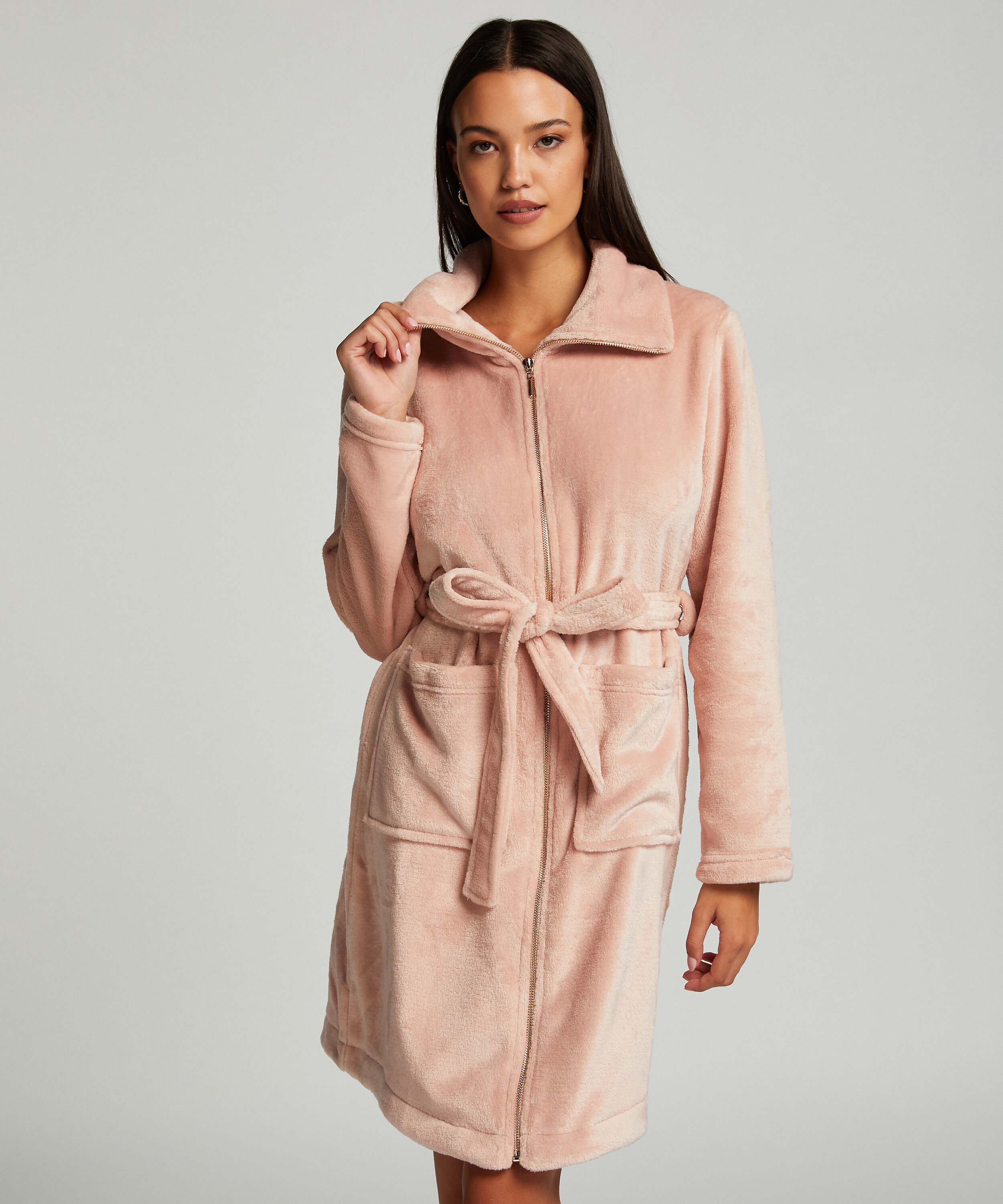 Women Zipper Robe Housecoat Lounger Zip Up Robe Full Length Satin Trim  Ladies | eBay