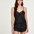 Satin pyjama shorts, Black