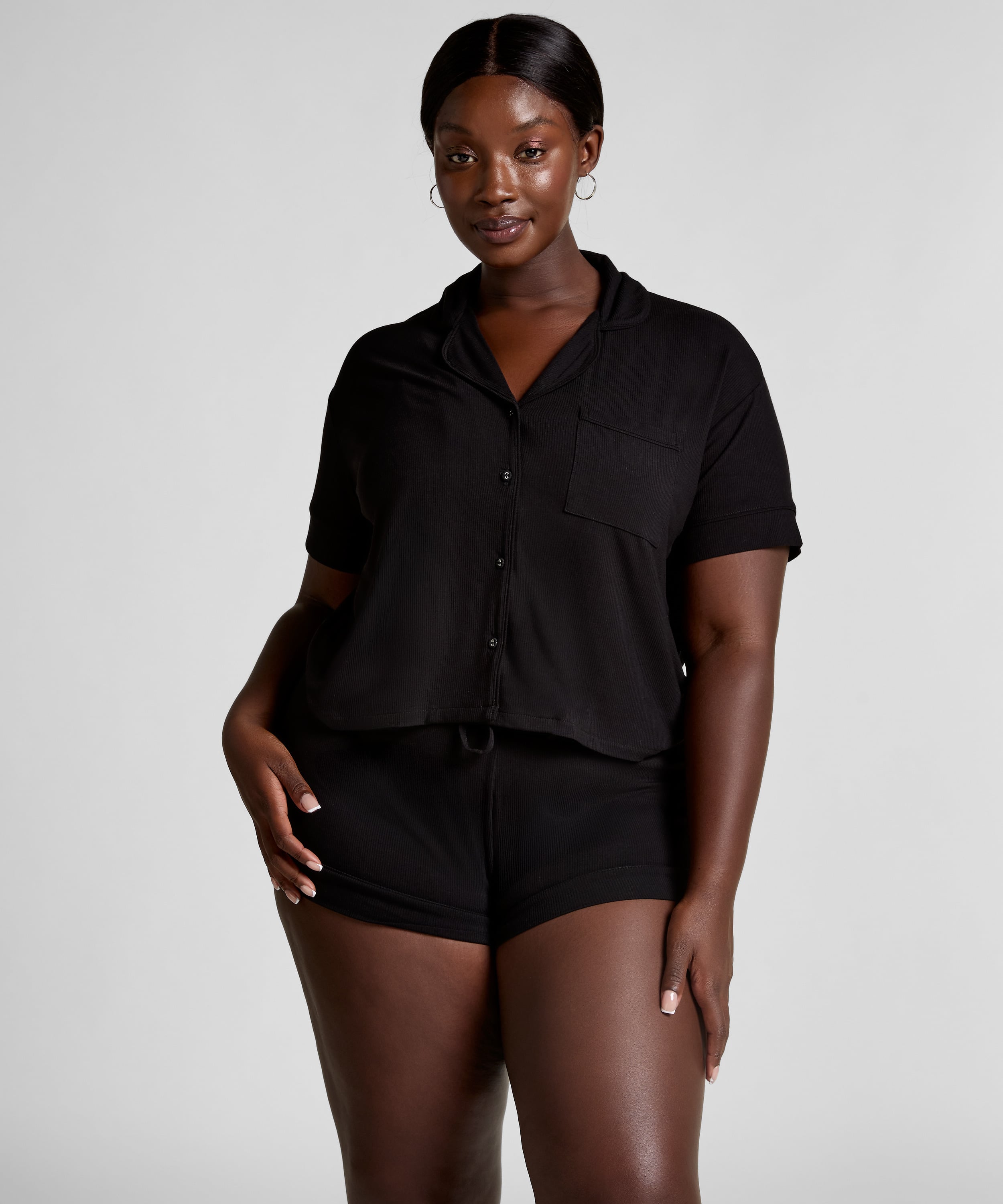 Essential Jersey Short-Sleeved Jacket, Black, main