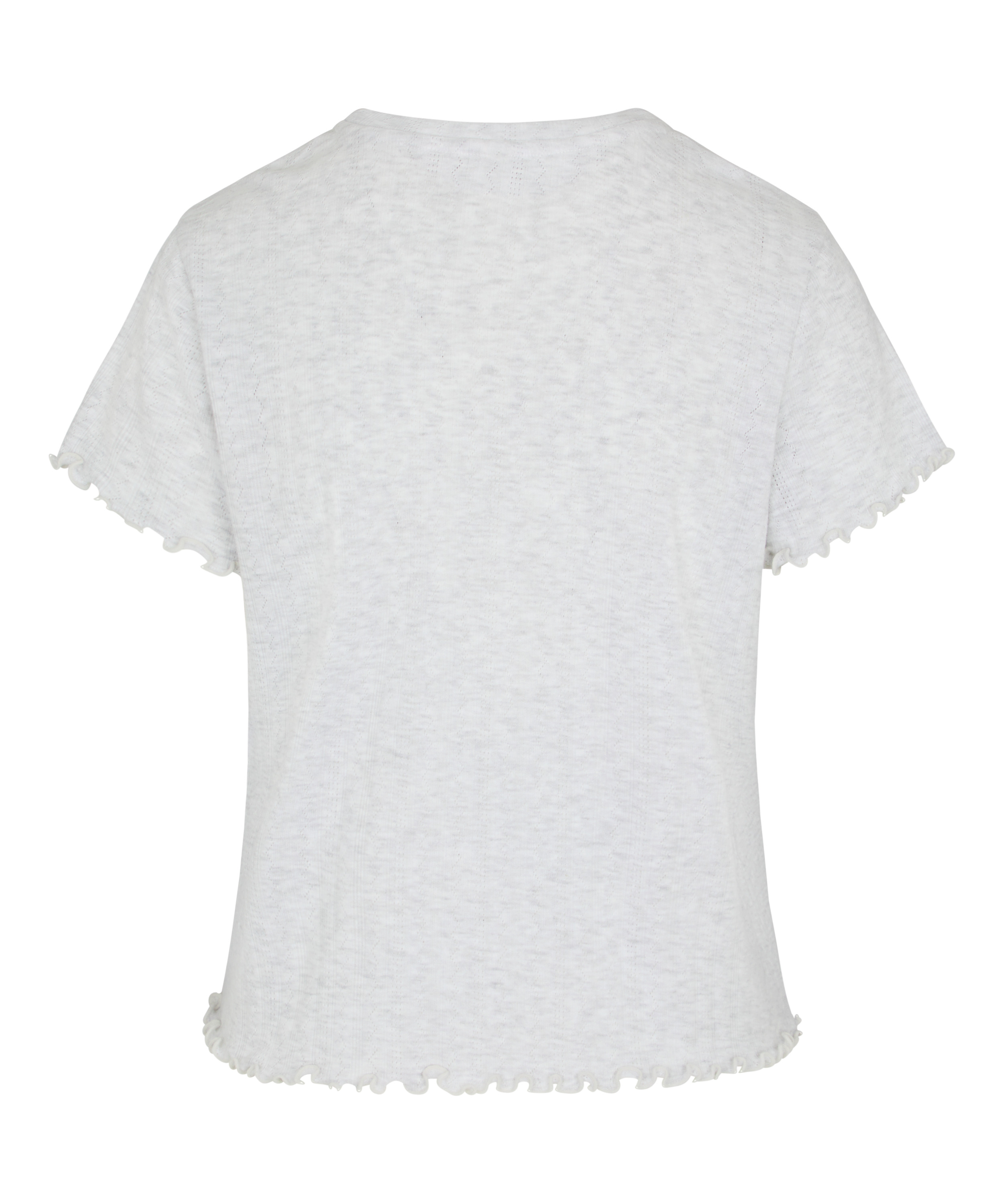 Loose-Fitting Short-Sleeved Pyjama Top, Beige, main