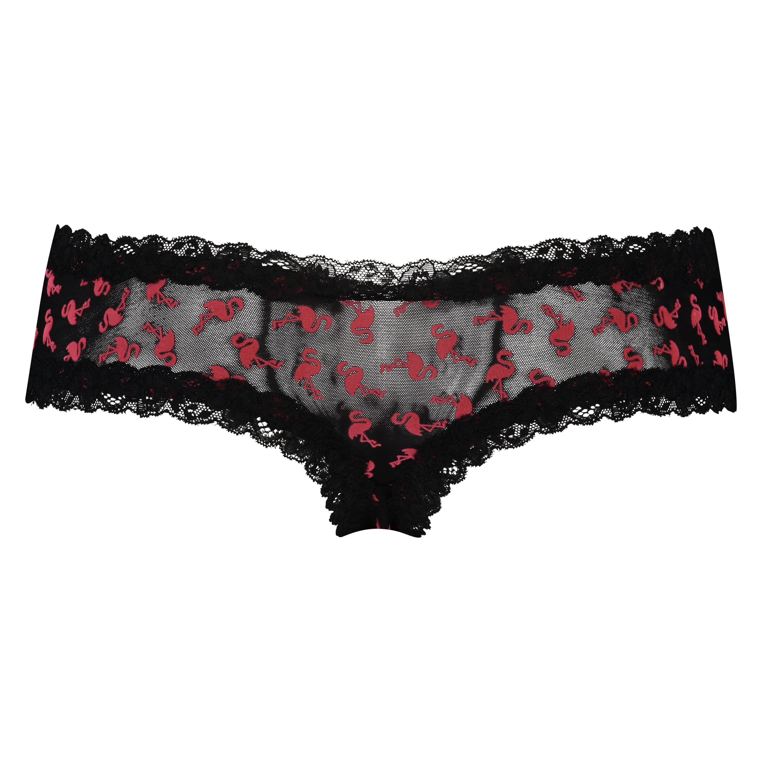 V-shaped Brazilian knickers mesh, Black, main