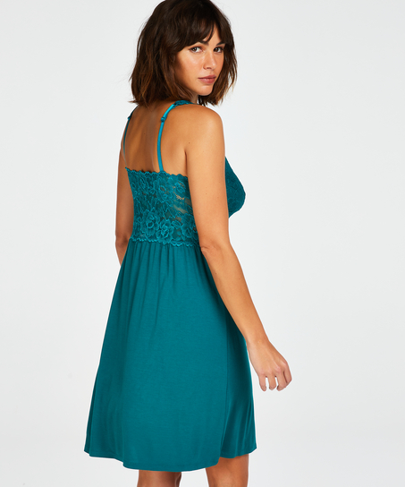 Modal Lace Slip Dress, Green