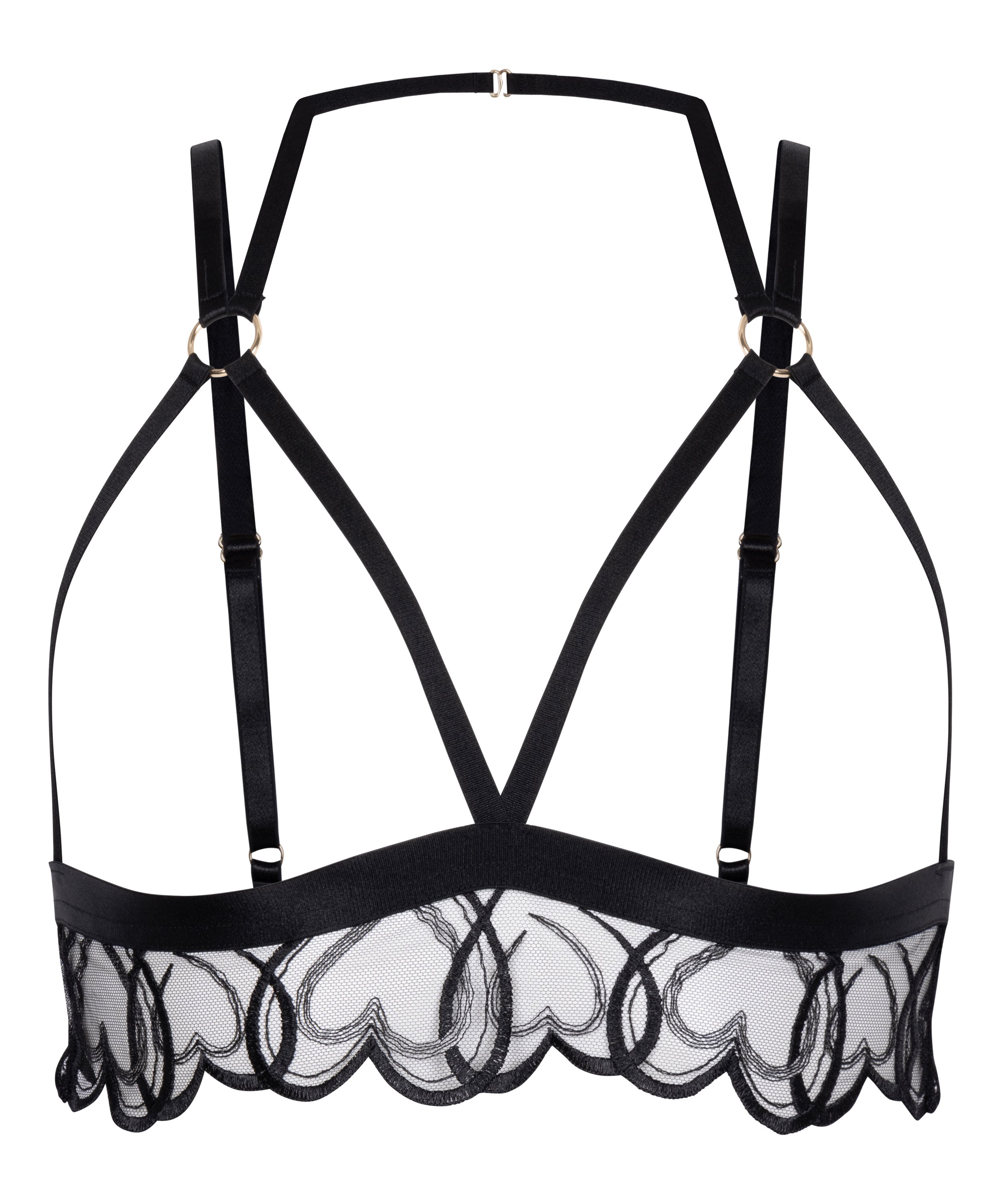 Olivia Open Bralette, Black, main