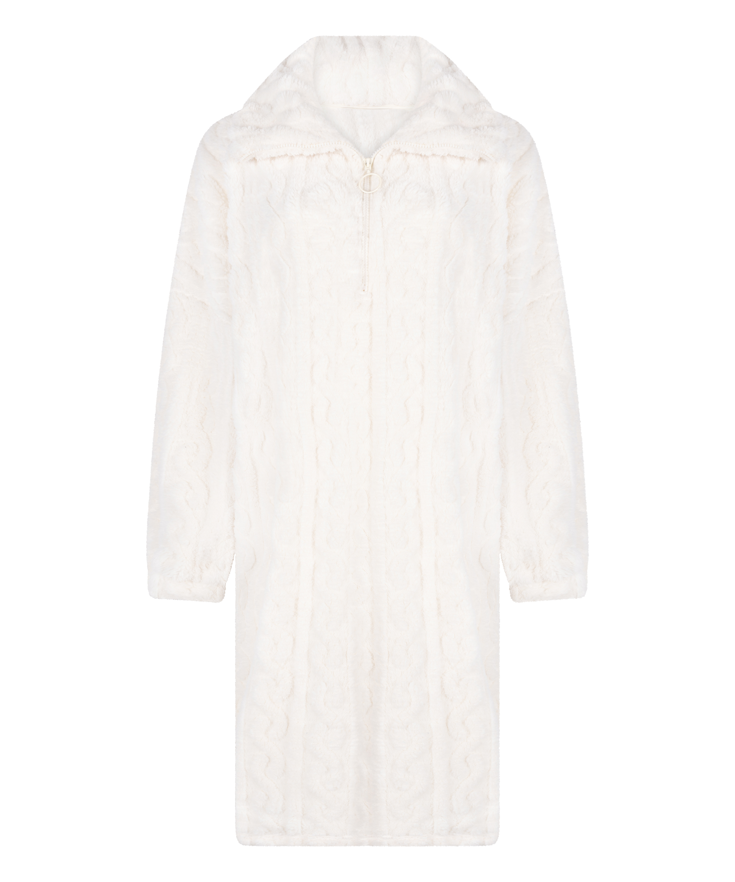 Poncho Cable Fleece, White, main