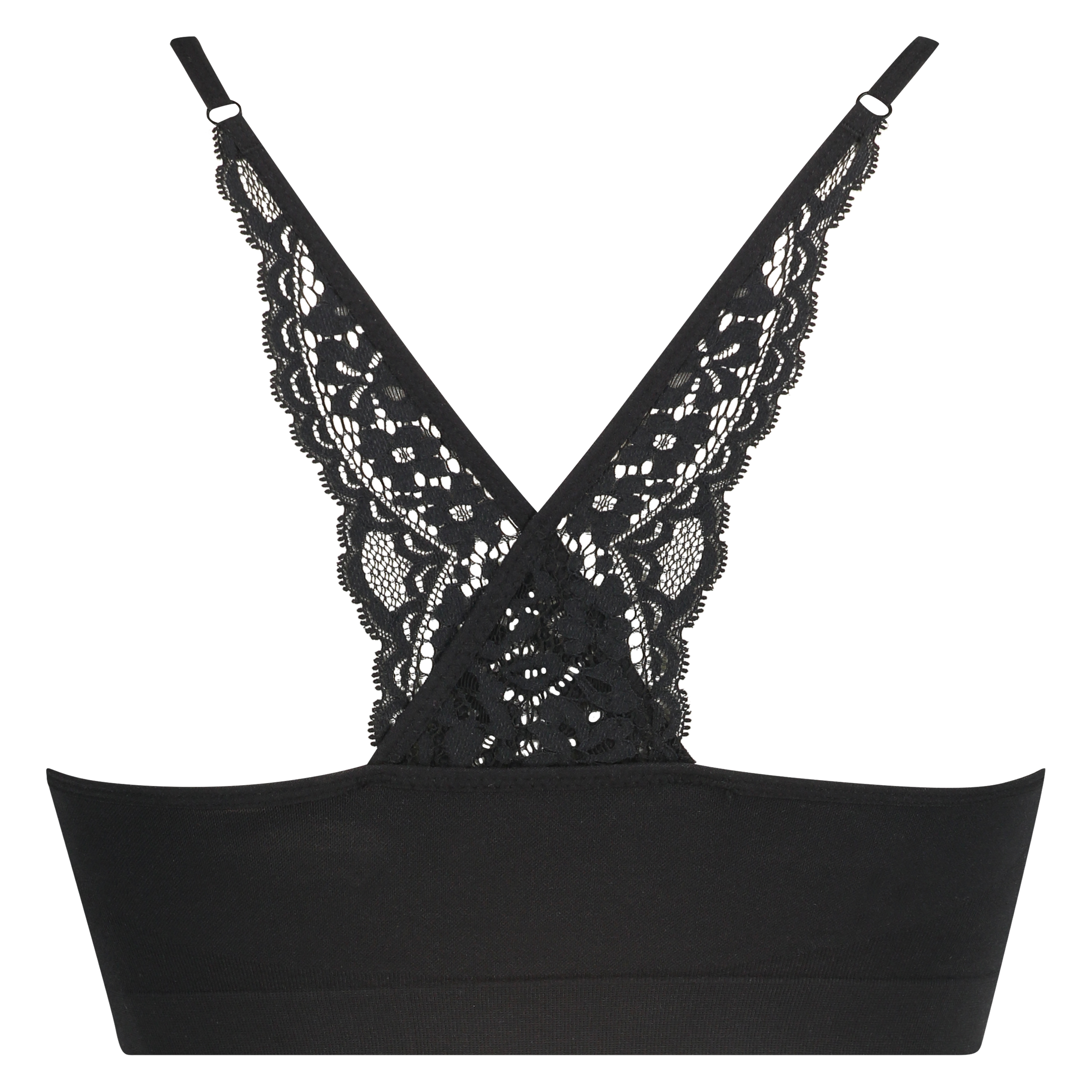 Rose seamless bralette, Black, main
