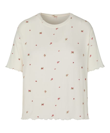 Pyjama Top Pointelle, White