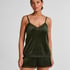 Velours Lace Cami Top, Green