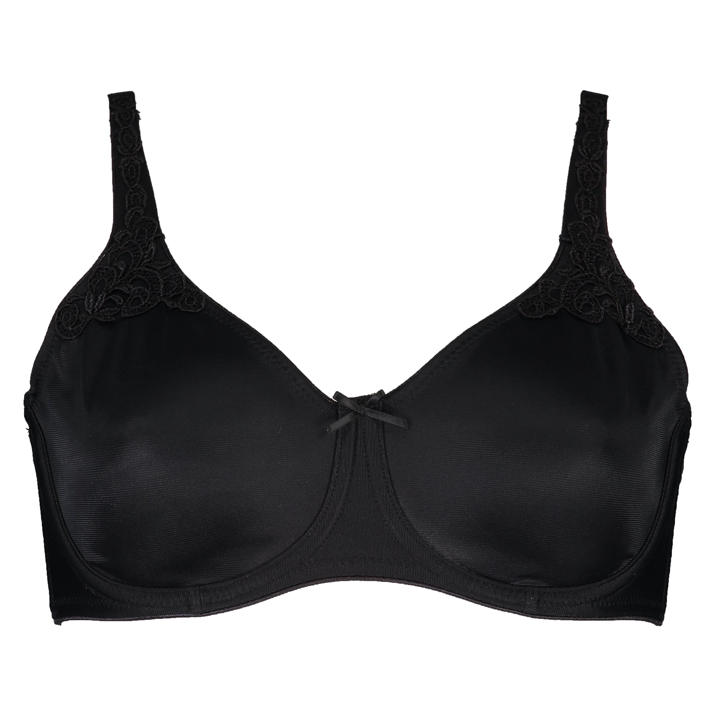 Non-Padded Underwired Minimizer Bra, Black, main