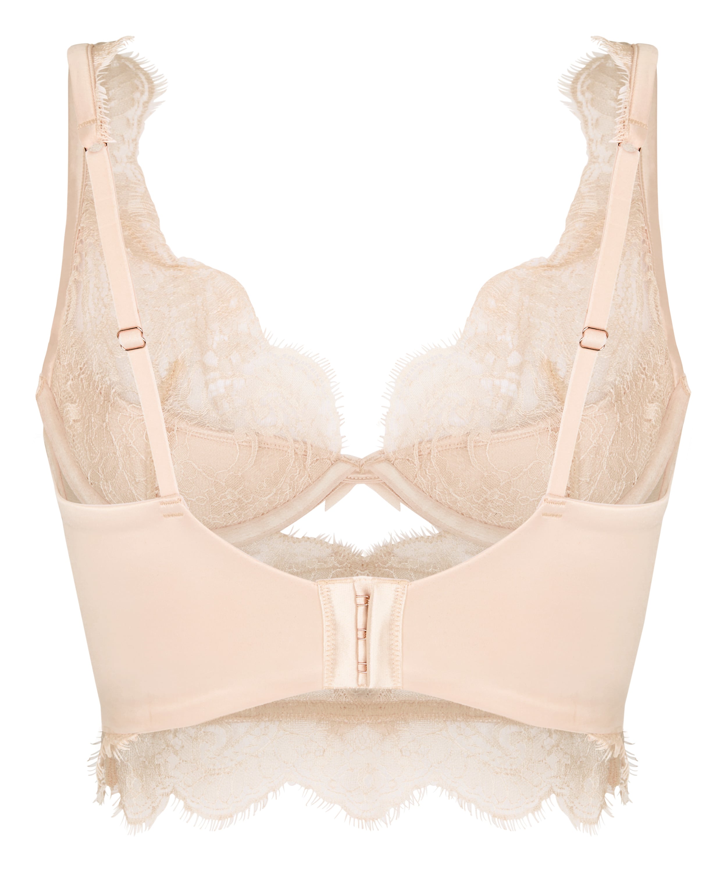 Non-Padded Underwired Longline Bra Sylvia, Beige, main