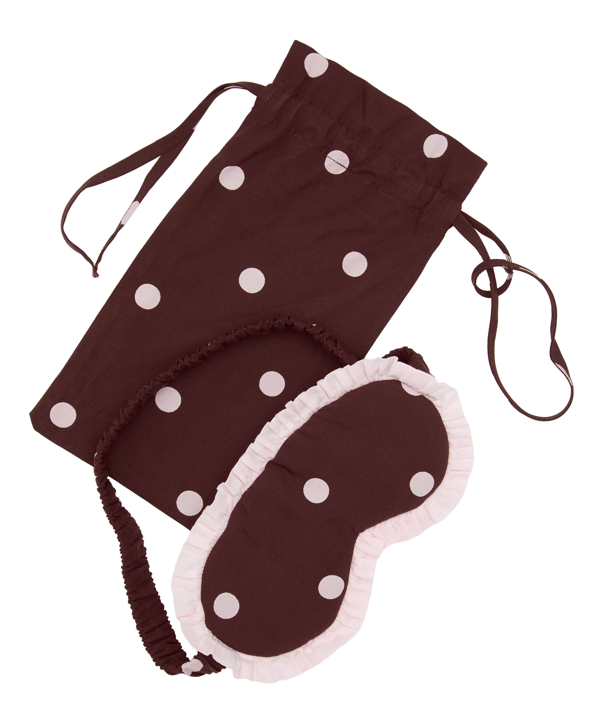 Pyjama Set Poplin Ruffle, Brown