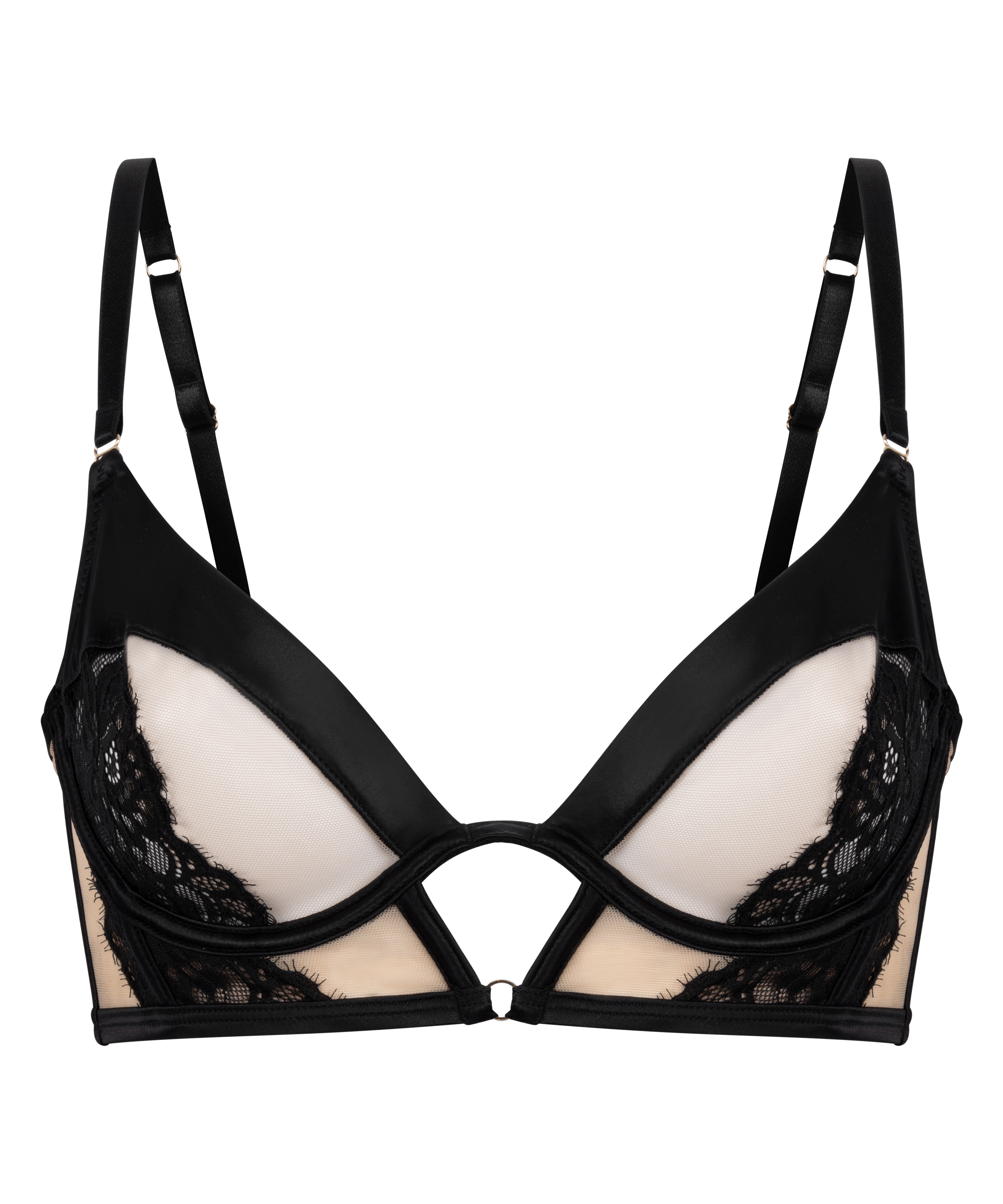 Nisha Non-Padded Underwired Longline Bra, Black, main