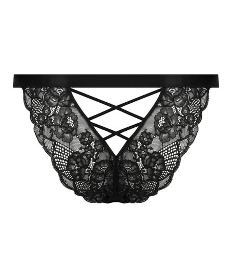 Catherine Open-Crotch Brazilian Knickers, Black