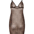Leopard Mesh Slip Dress, Black