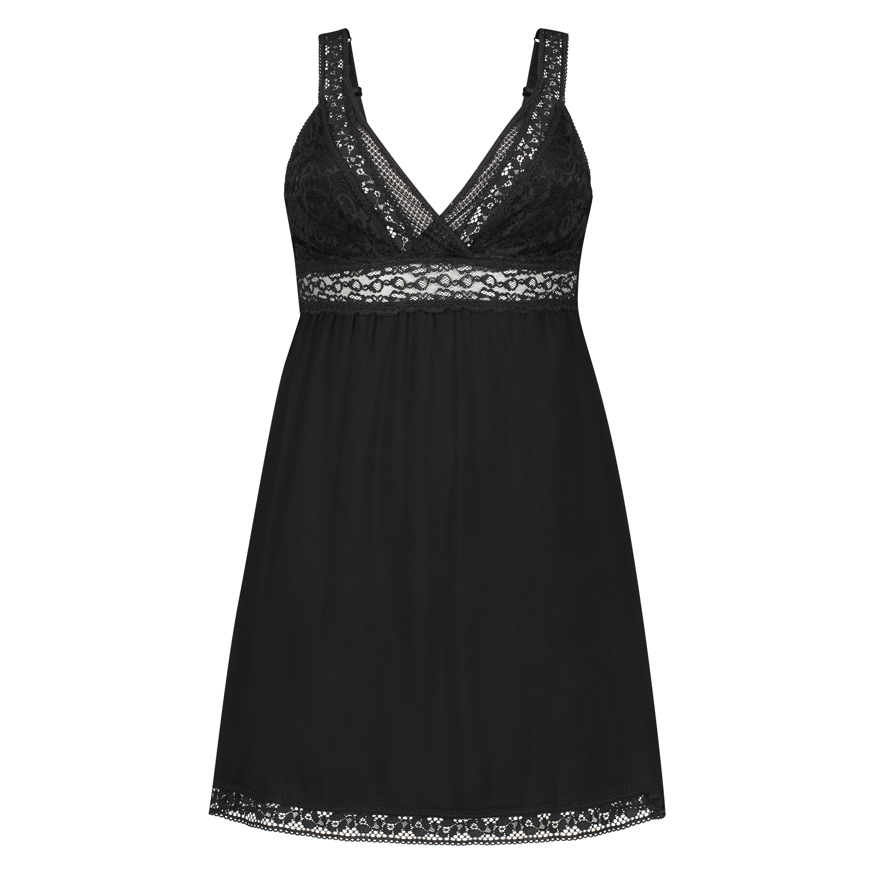 Graphic Lace slipdress, Black, main