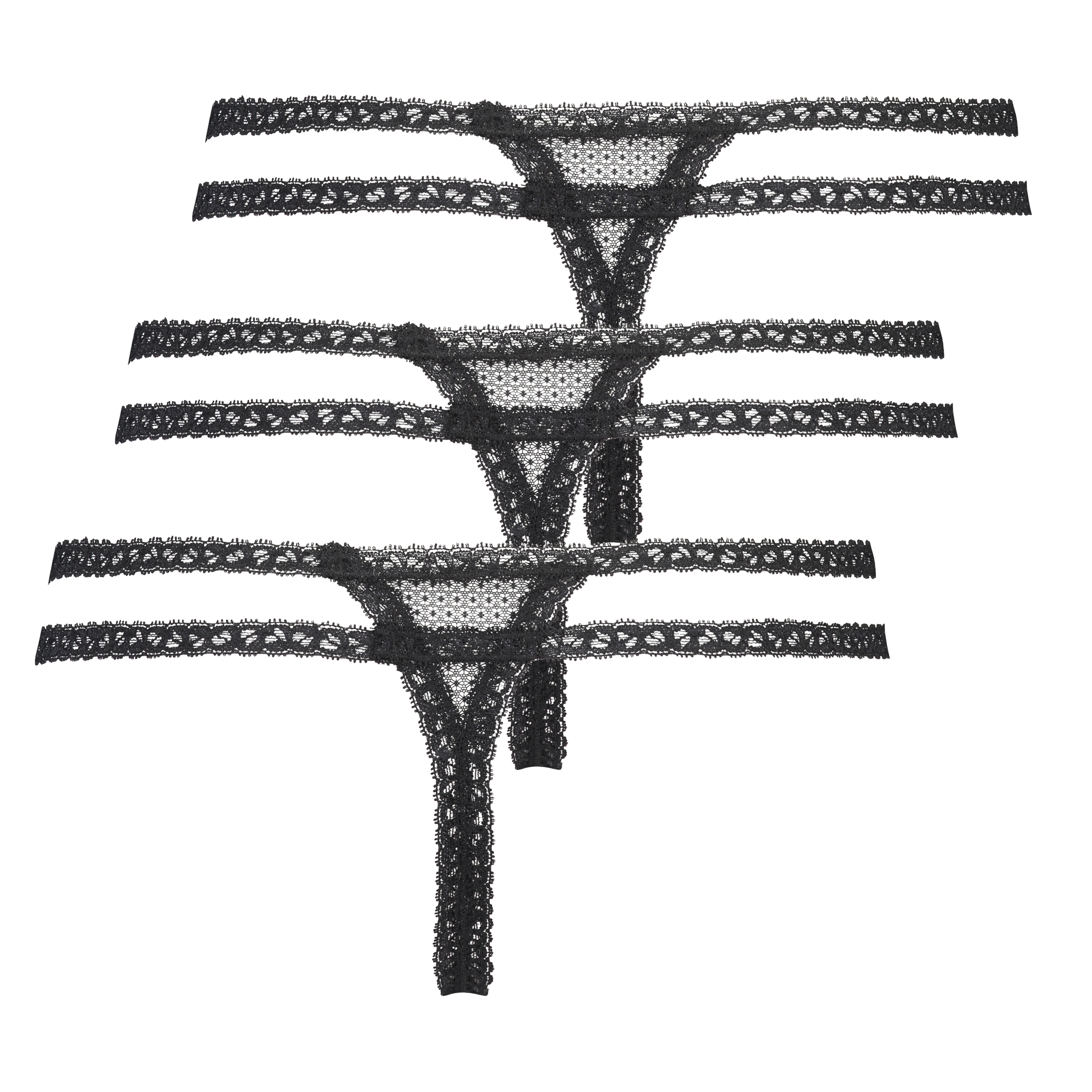 3-pack Itzel string, Black, main