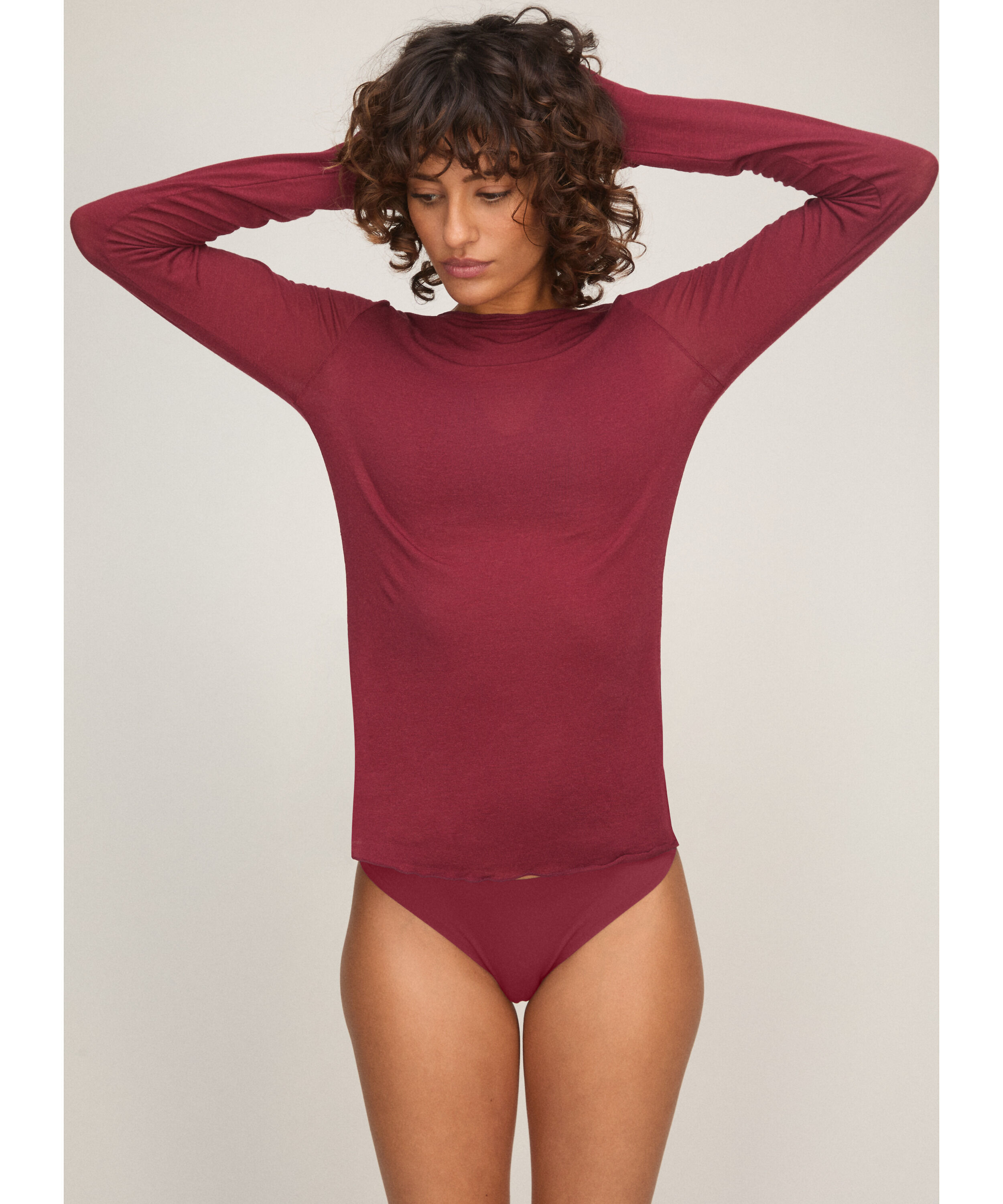 super soft Boatneck shirt with Cashmere, Red