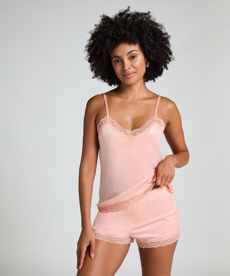 Short Velours Lace, Pink