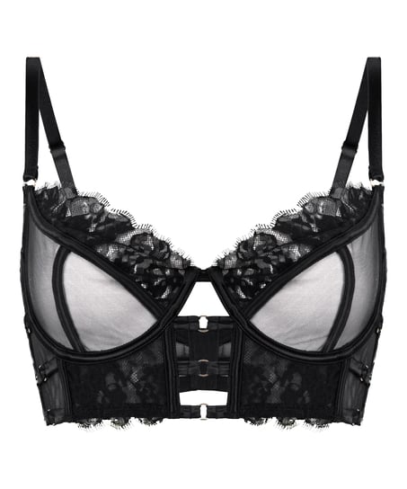 Nienke Non-Padded Underwired Longline Bra, Black