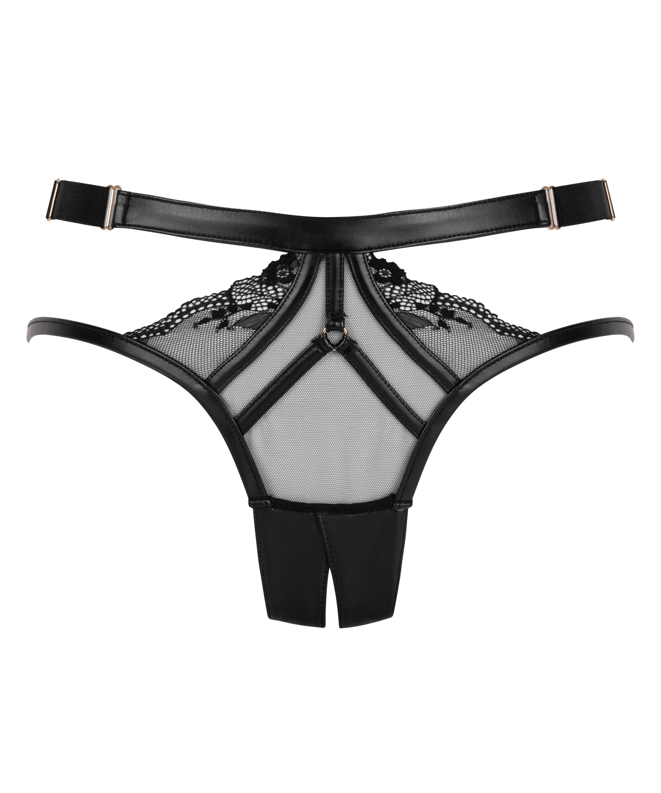 Nadia Open Crotch Brazilian, Black, main