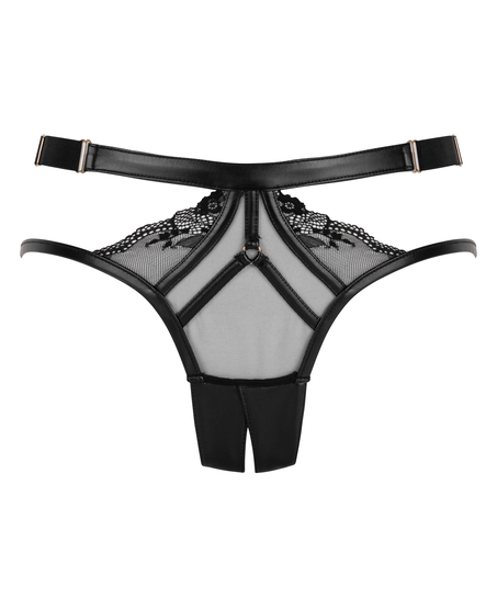 Nadia Open Crotch Brazilian, Black