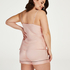Satin Lace Pyjama Shorts, Pink