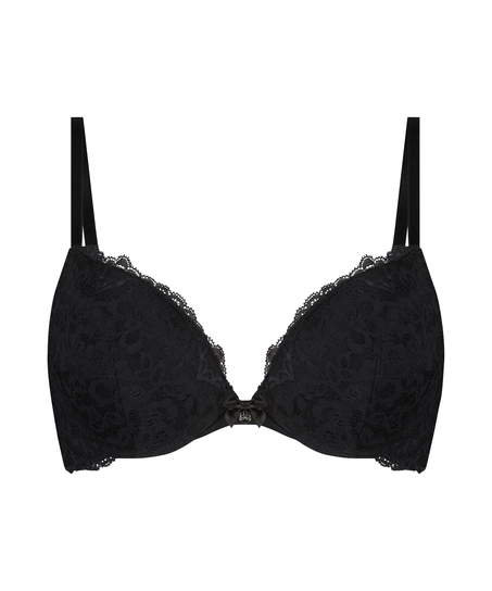 Marine Padded Push-Up Underwired Bra, Black