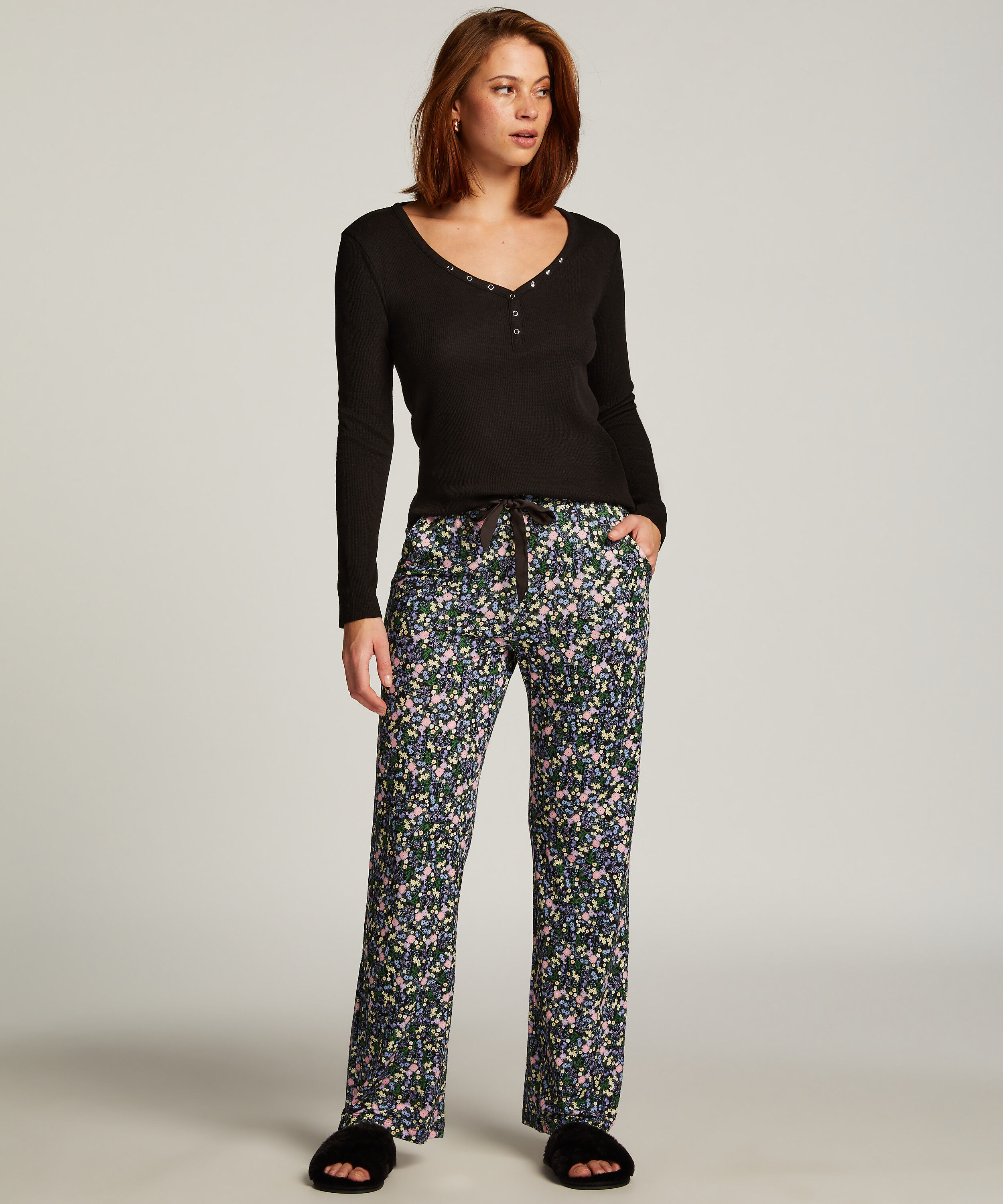 Jersey Pyjama Pants, Black