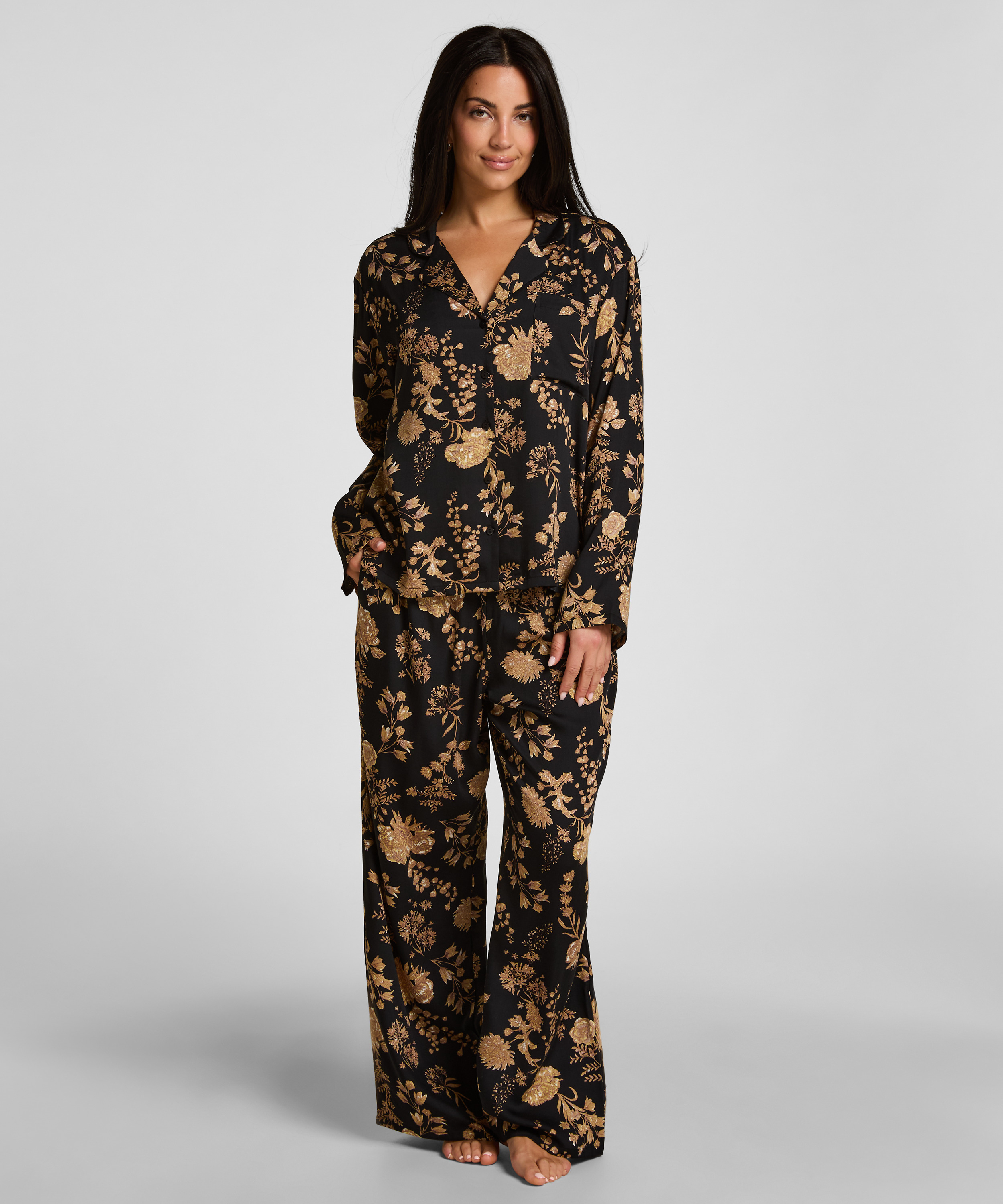 Jacket Woven Print, Black, main
