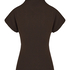 Top Short Sleeves Rib Mockneck, Brown
