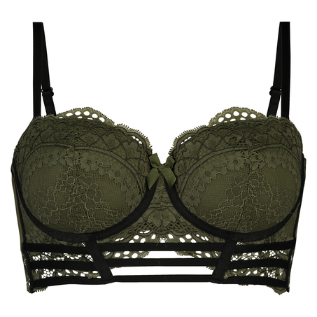 Xiomara Padded Longline Underwired Bra, Green