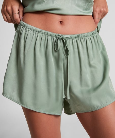 Ayla Satin Shorts, Green