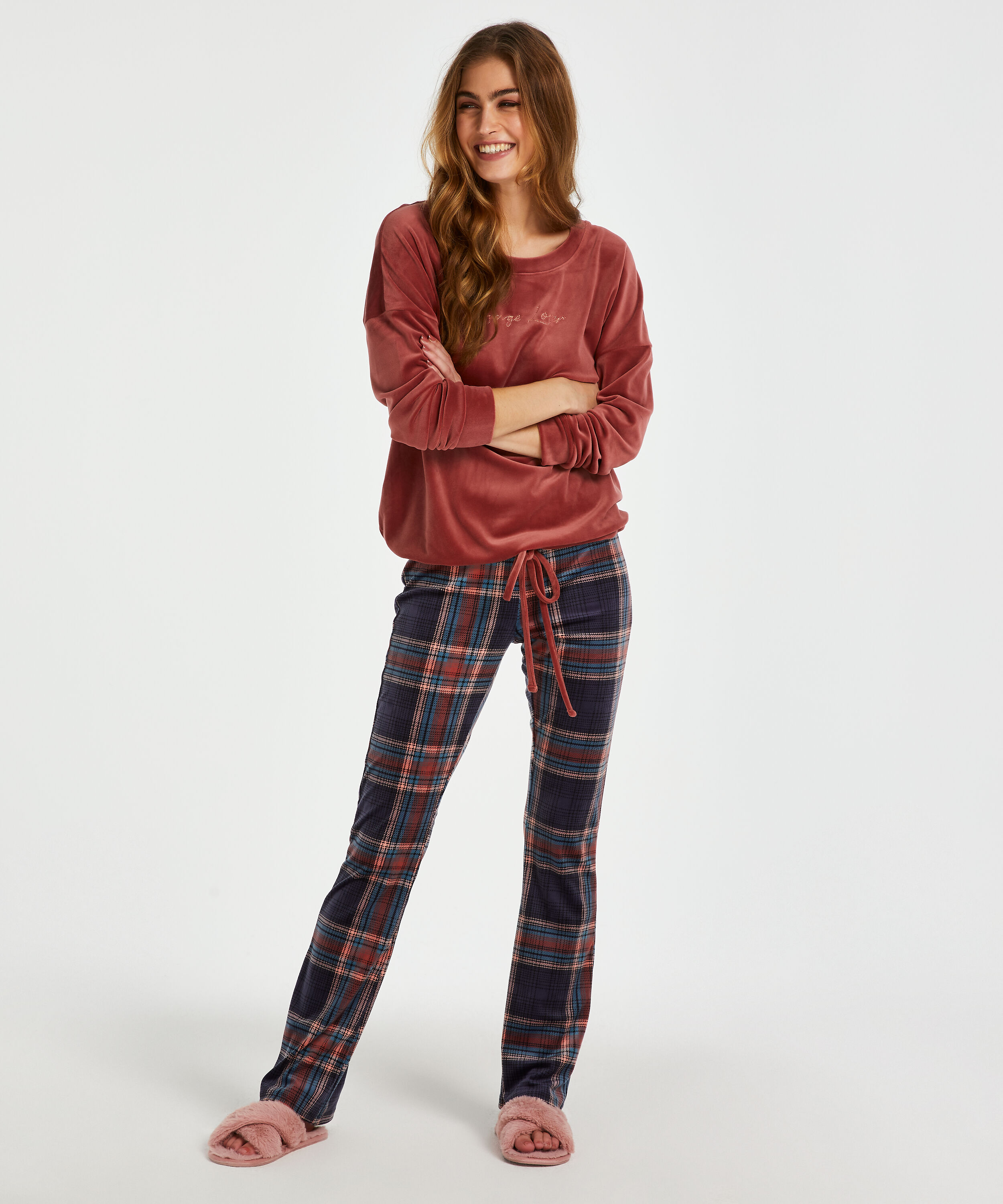 Velvet leggings, Blue