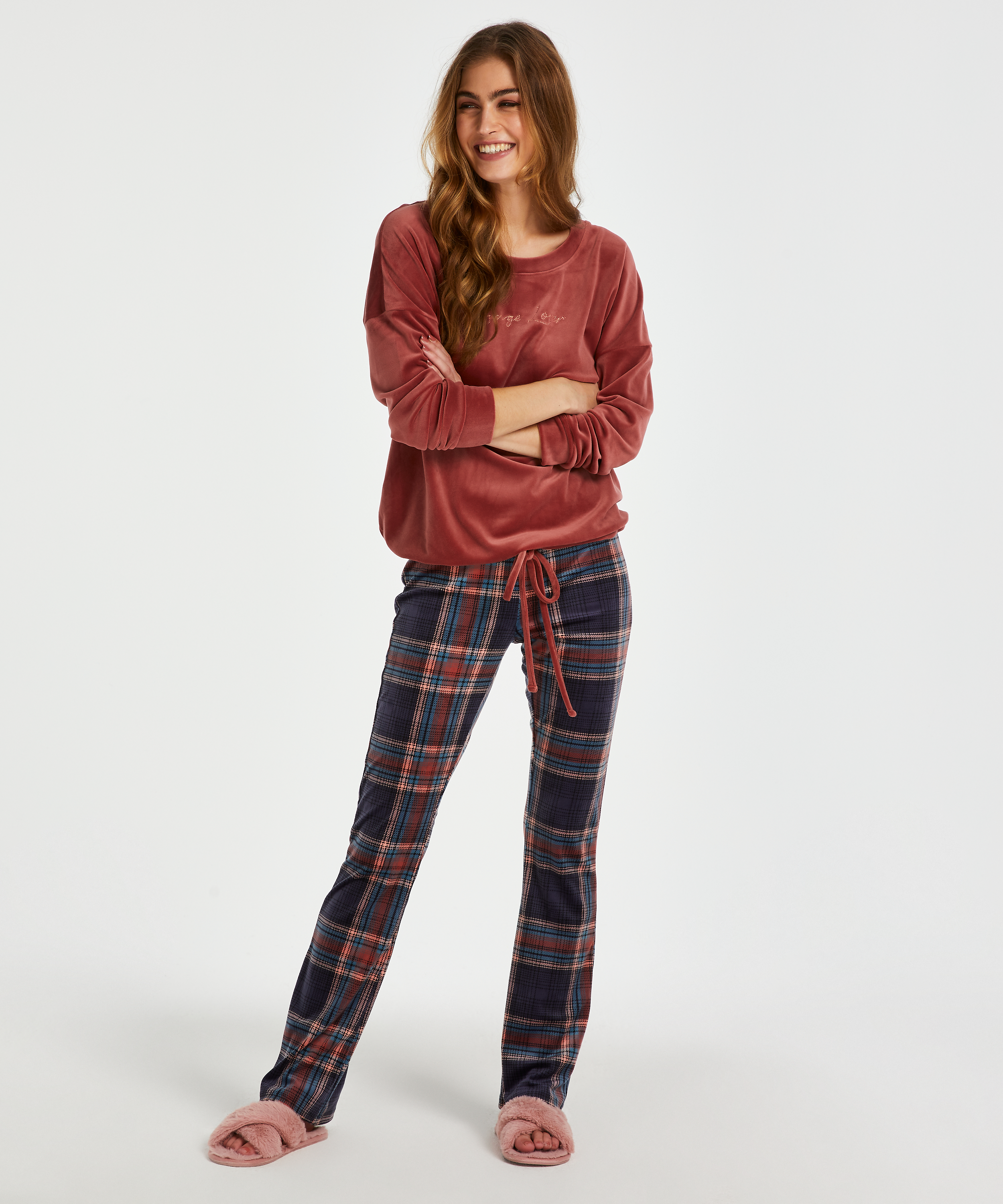 Velvet leggings, Blue, main