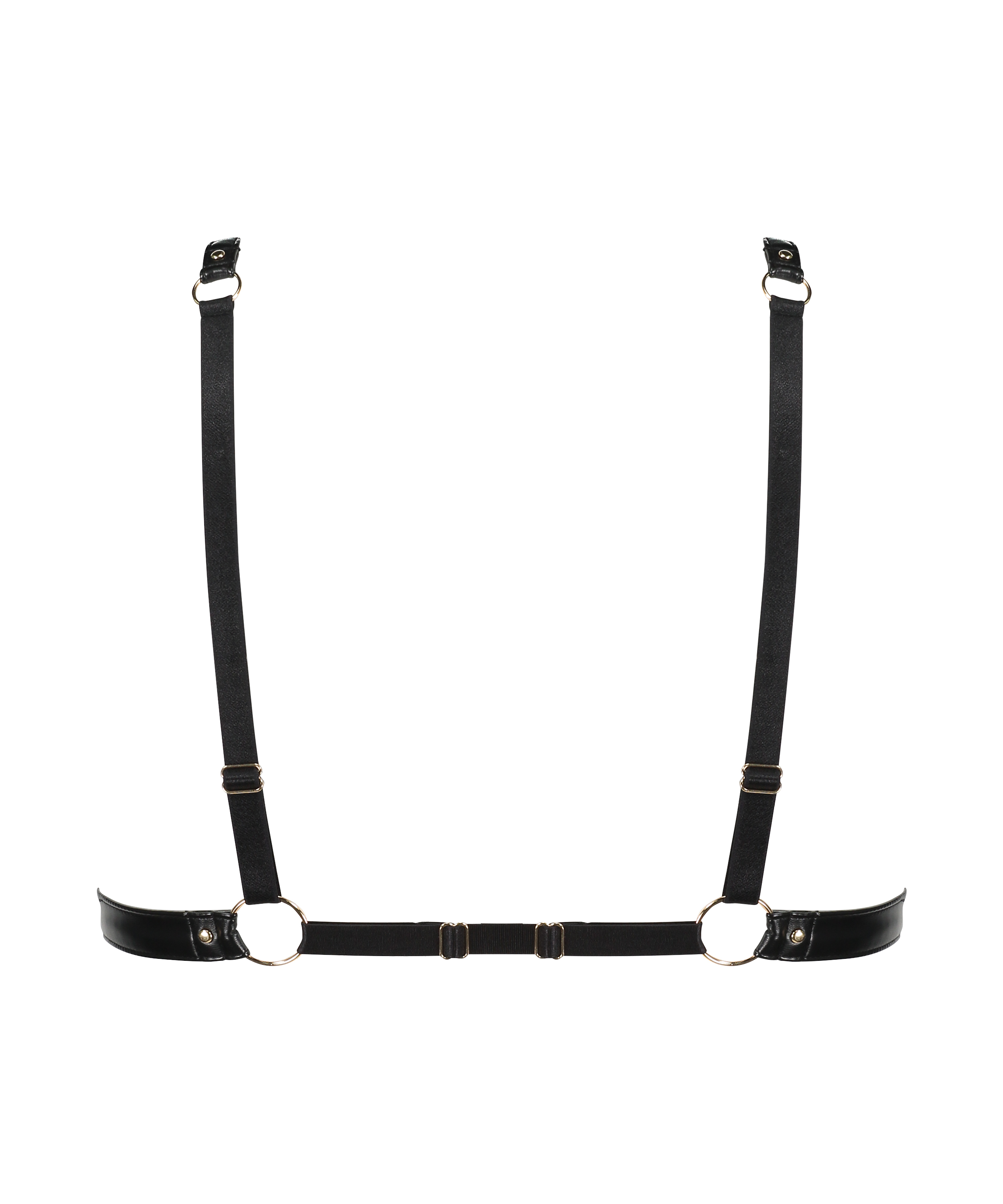 Faux Leather Bralette, Black, main