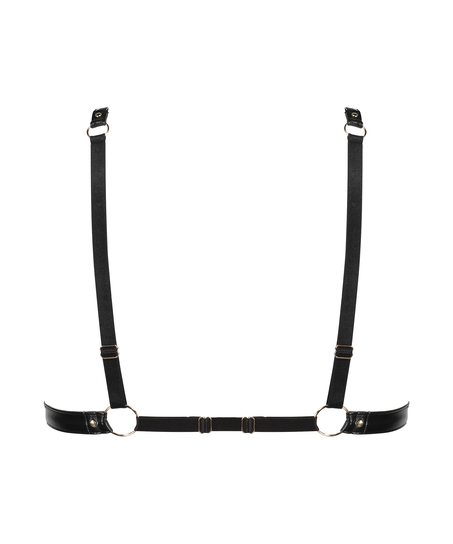 Faux Leather Bralette, Black