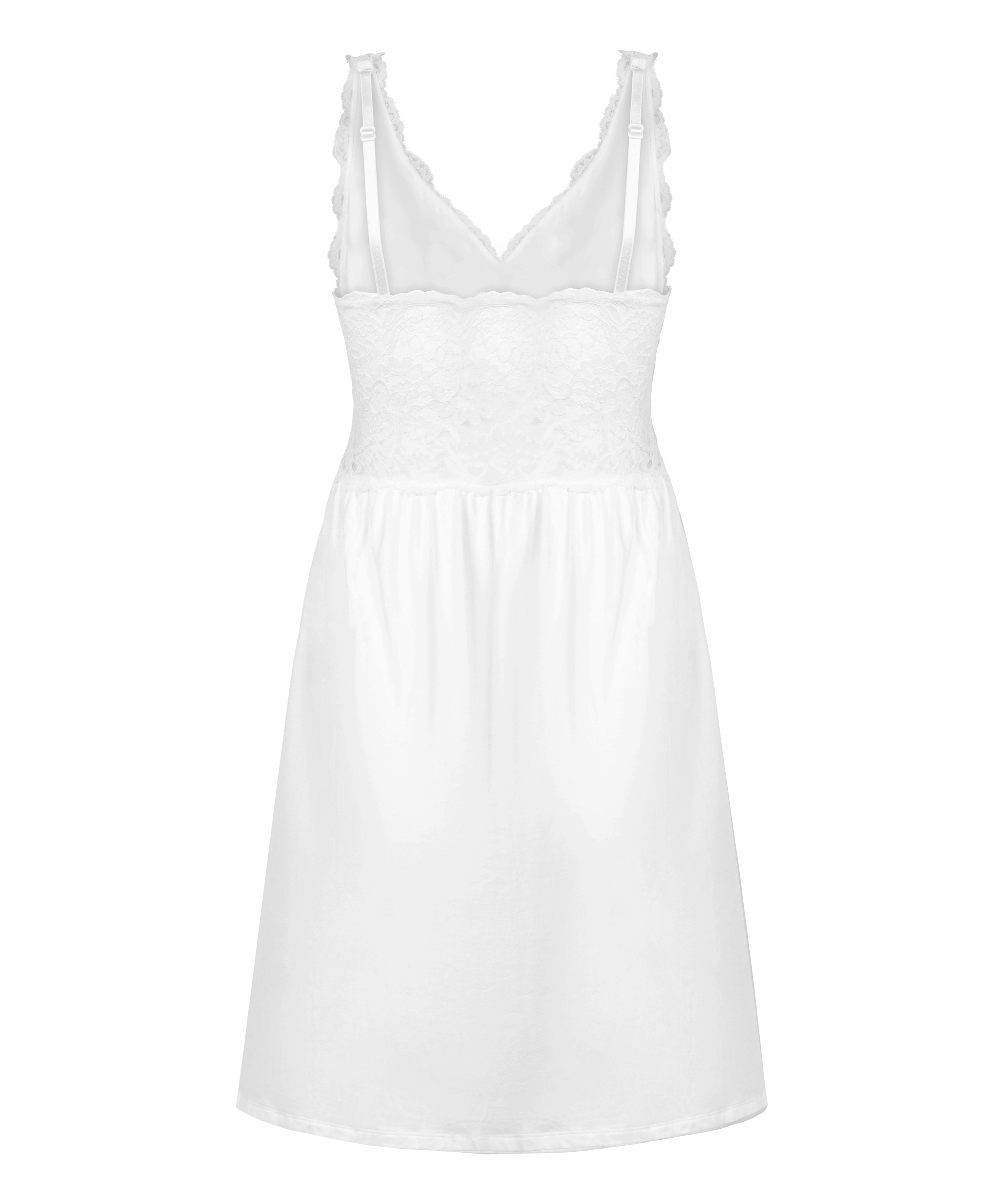 Nora Lace Slip Dress, White, main