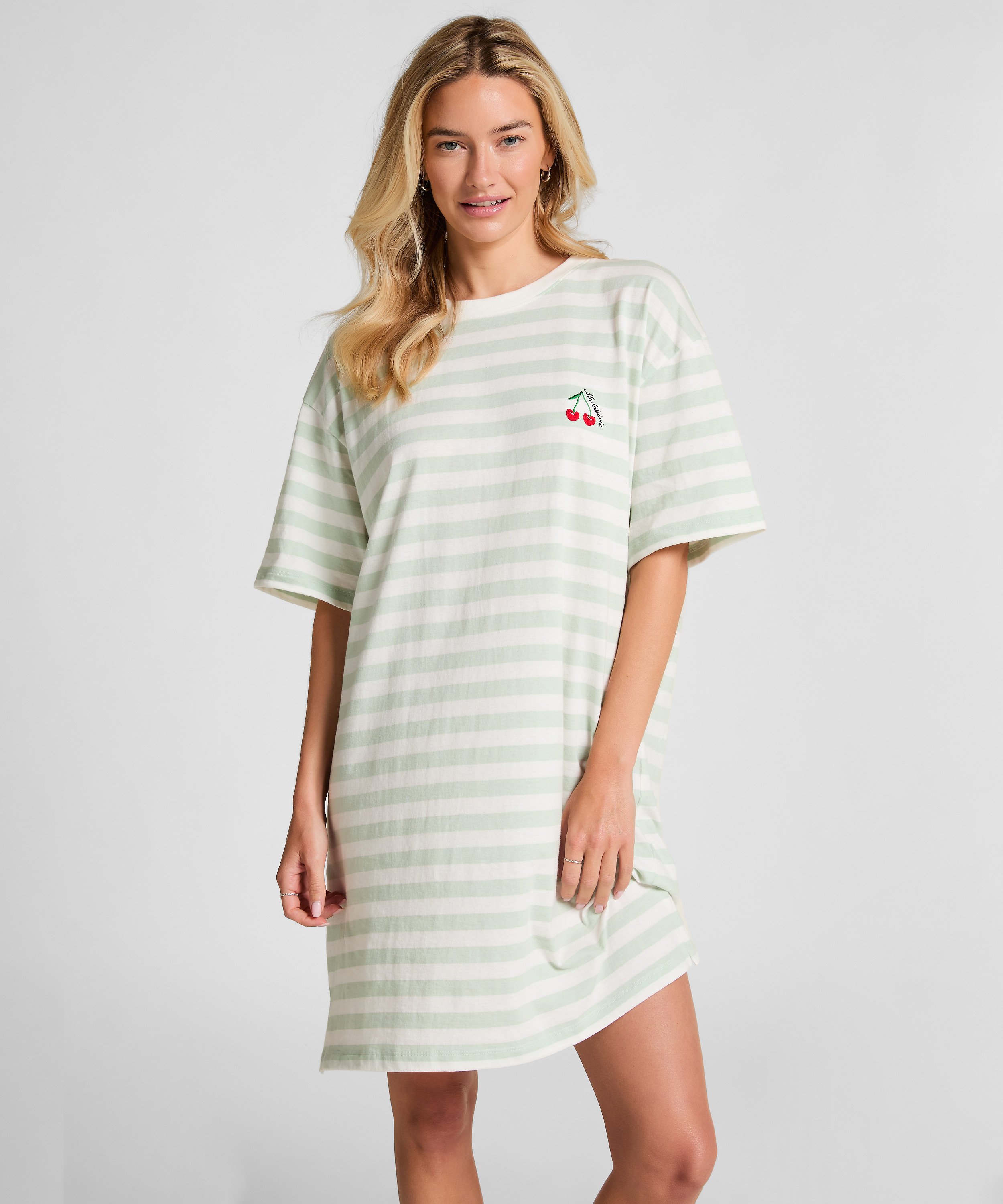 Round Neck Nightshirt, Green, main