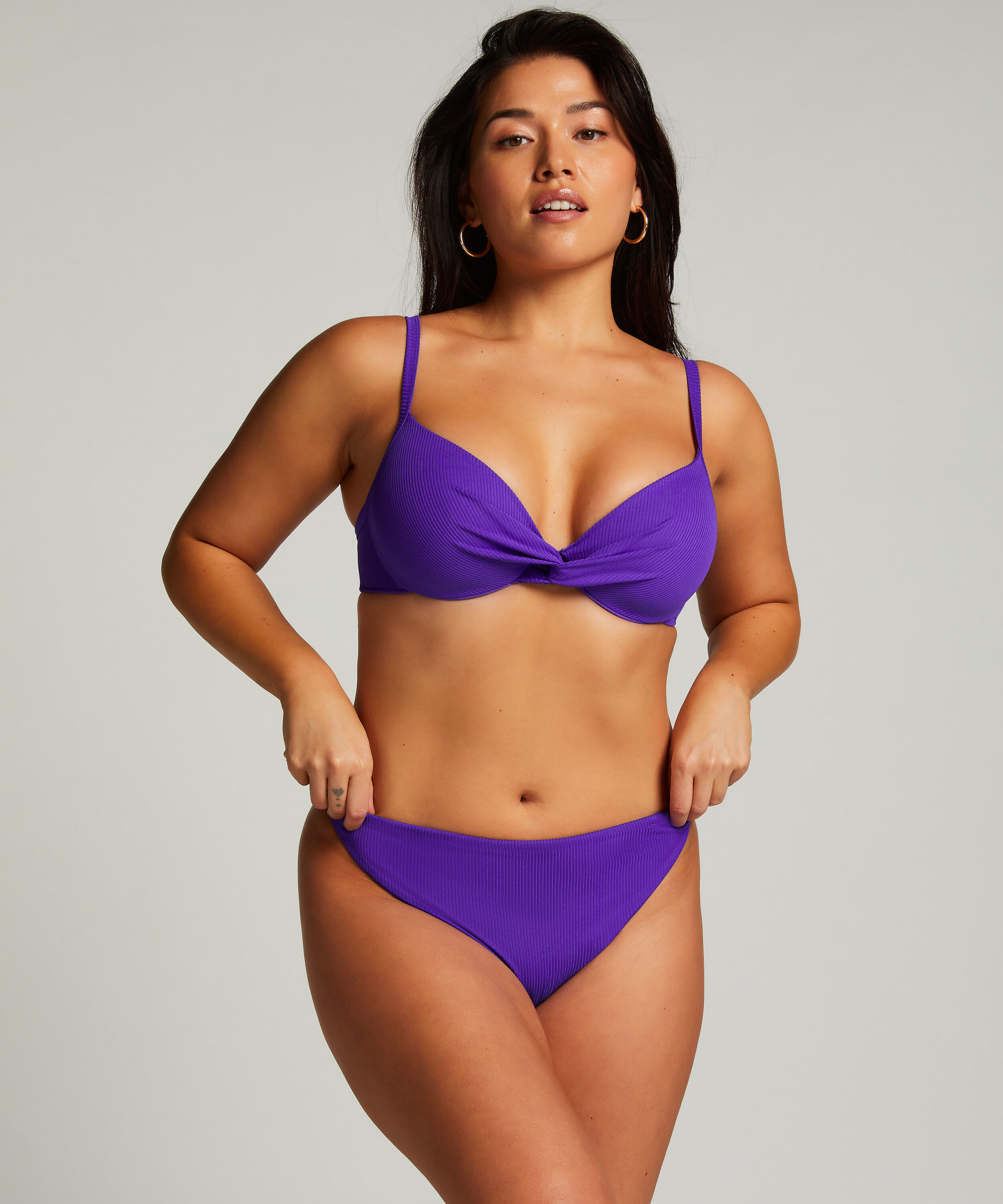 Eclipse High-Leg Bikini Bottoms, Purple