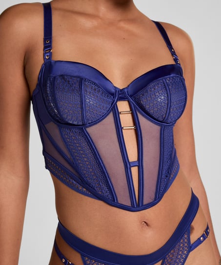 Missy Non-Padded Underwired Longline Bra, Blue