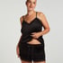 Velours Lace Cami Top, Black