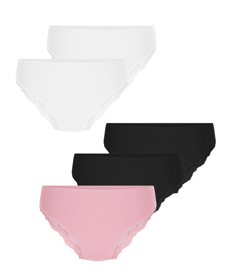 5-pack Invisible Lace Back Brazilian, Pink