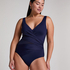Shaping Shell Mesh Swimsuit, Blue