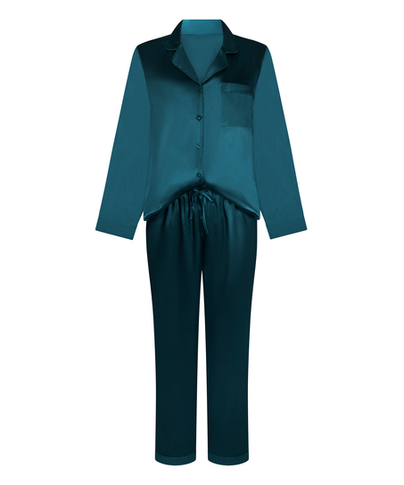 Pyjama Set Shiny Satin, Blue
