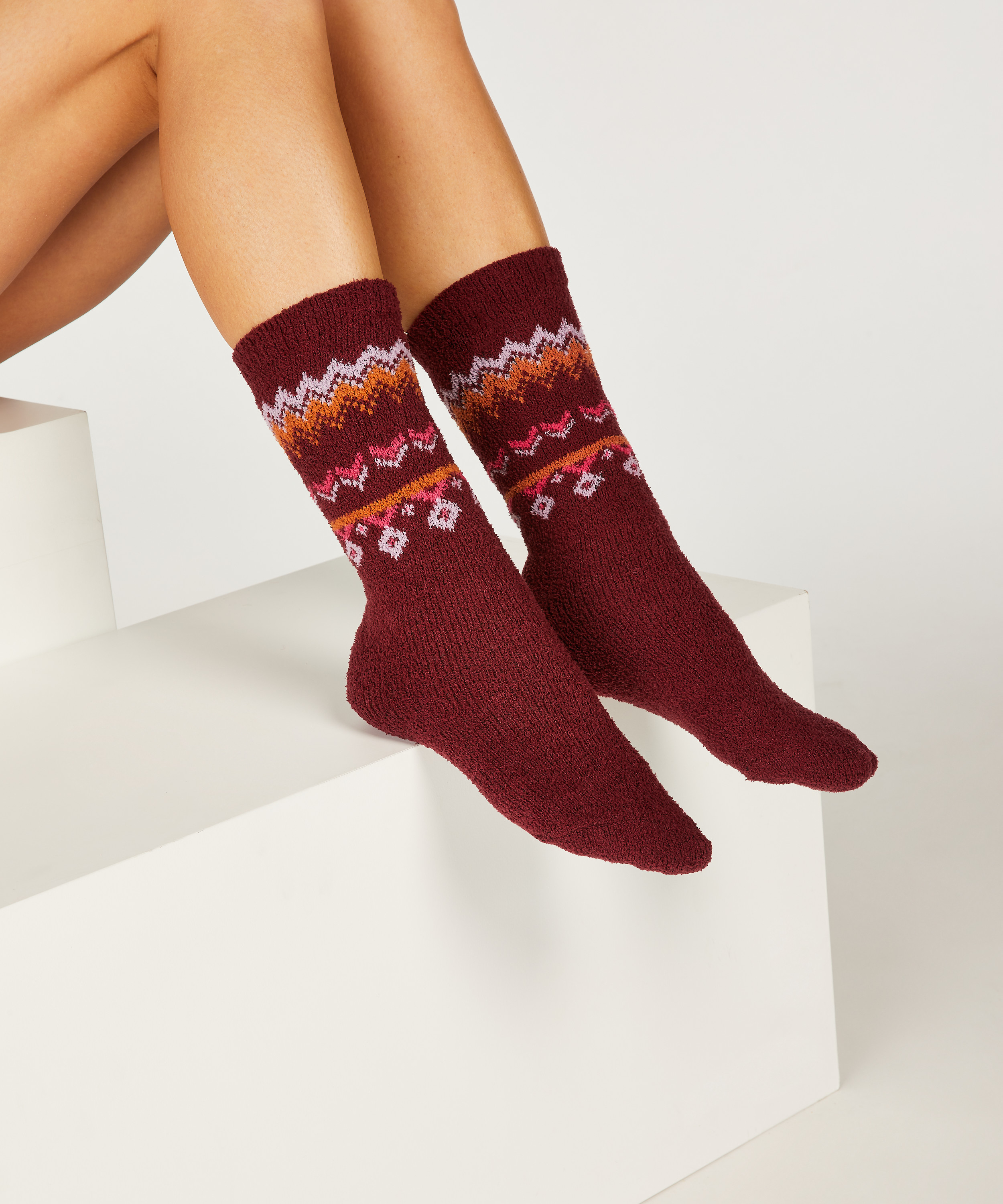 2-Pack Cosy Socks, Red, main