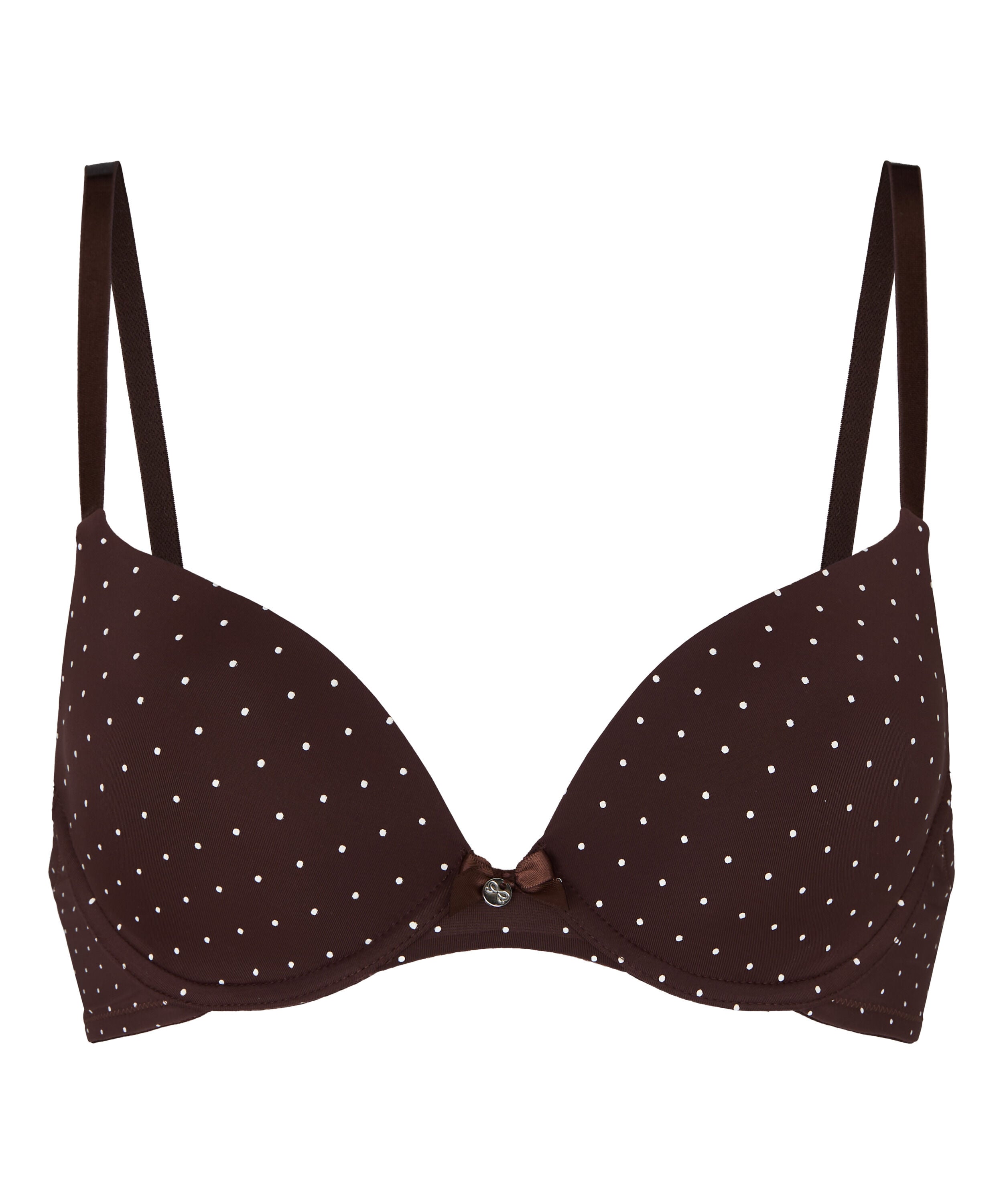 Plunge Padded Underwired Bra, Brown