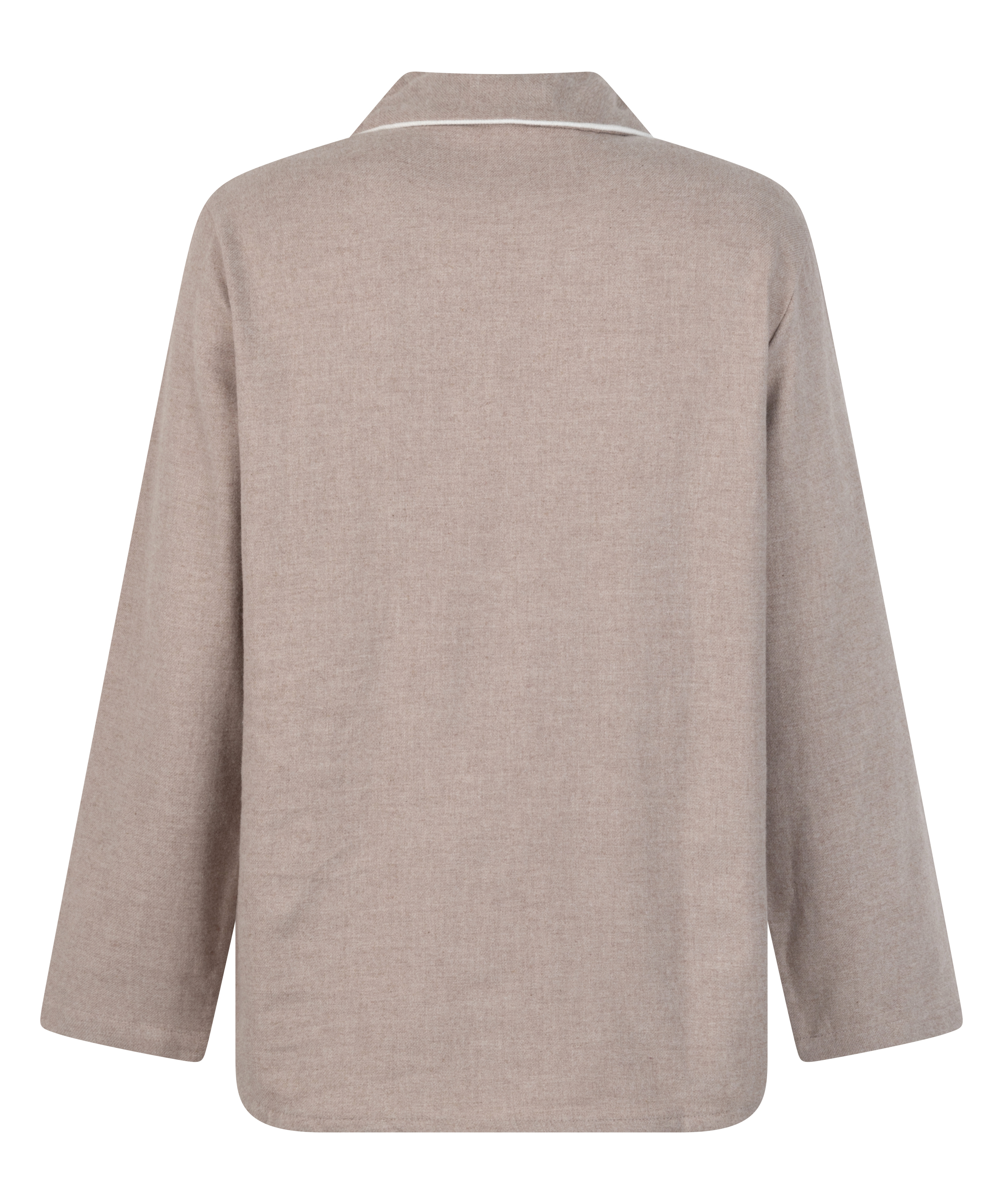 Essentials Flannel Pyjama Top, Beige, main